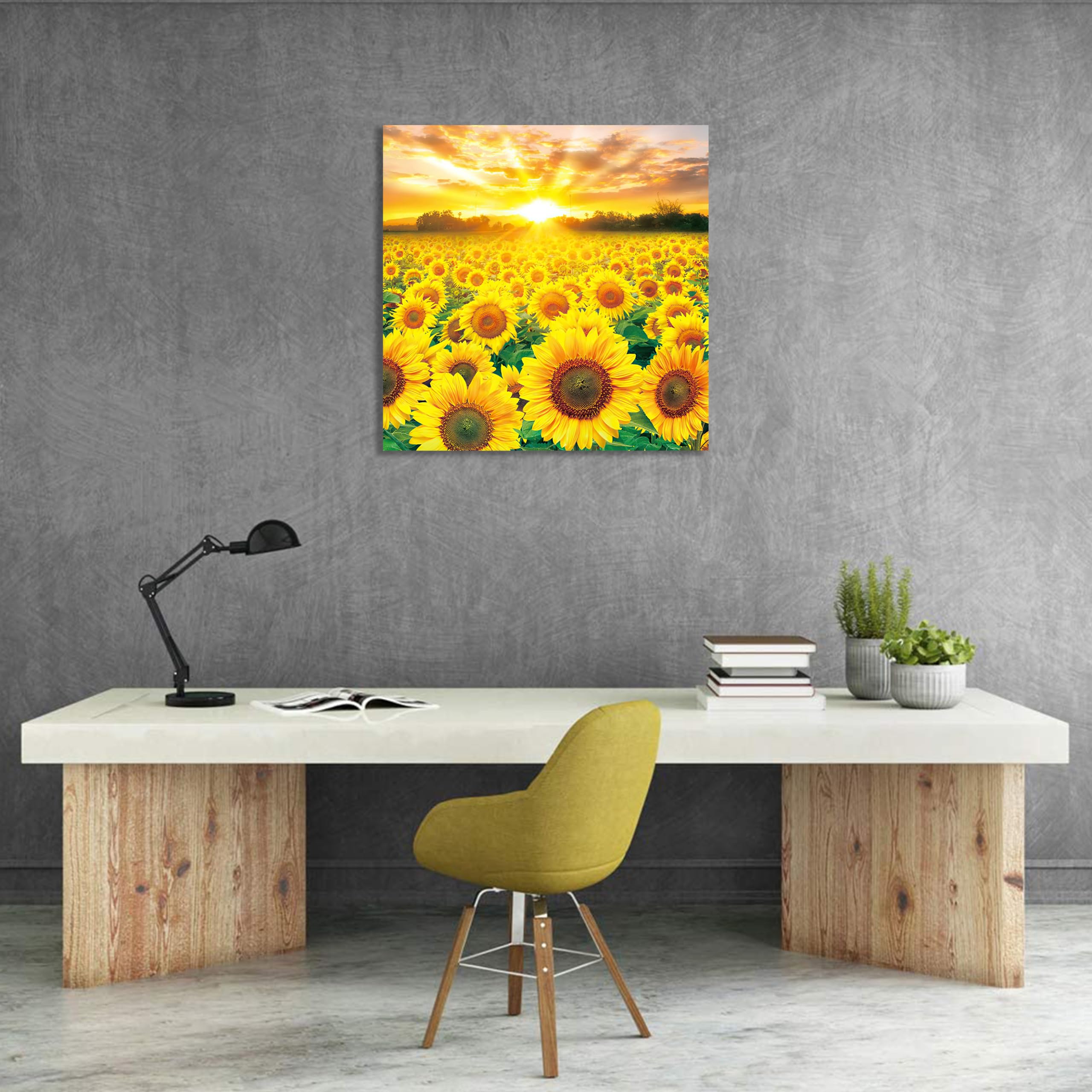 Amazon.co.jp: ひまわり 絵画 向日葵 アートパネル 花の絵 インテリア