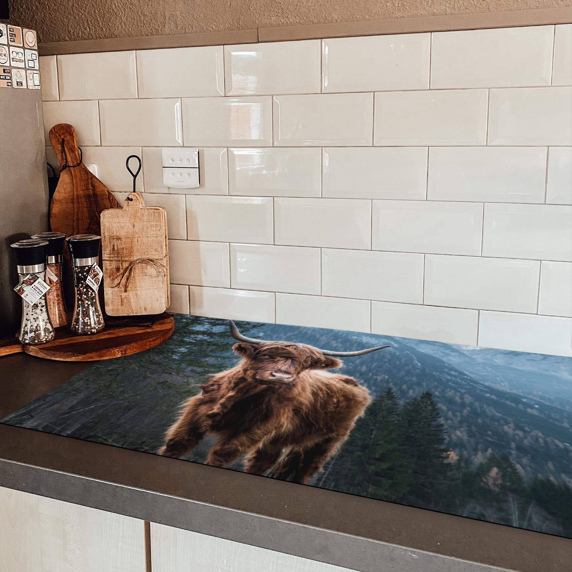 KitchenYeah Protège Plaque Induction 59x52 Cm - Tapis Protection Plan De Travail Décoration