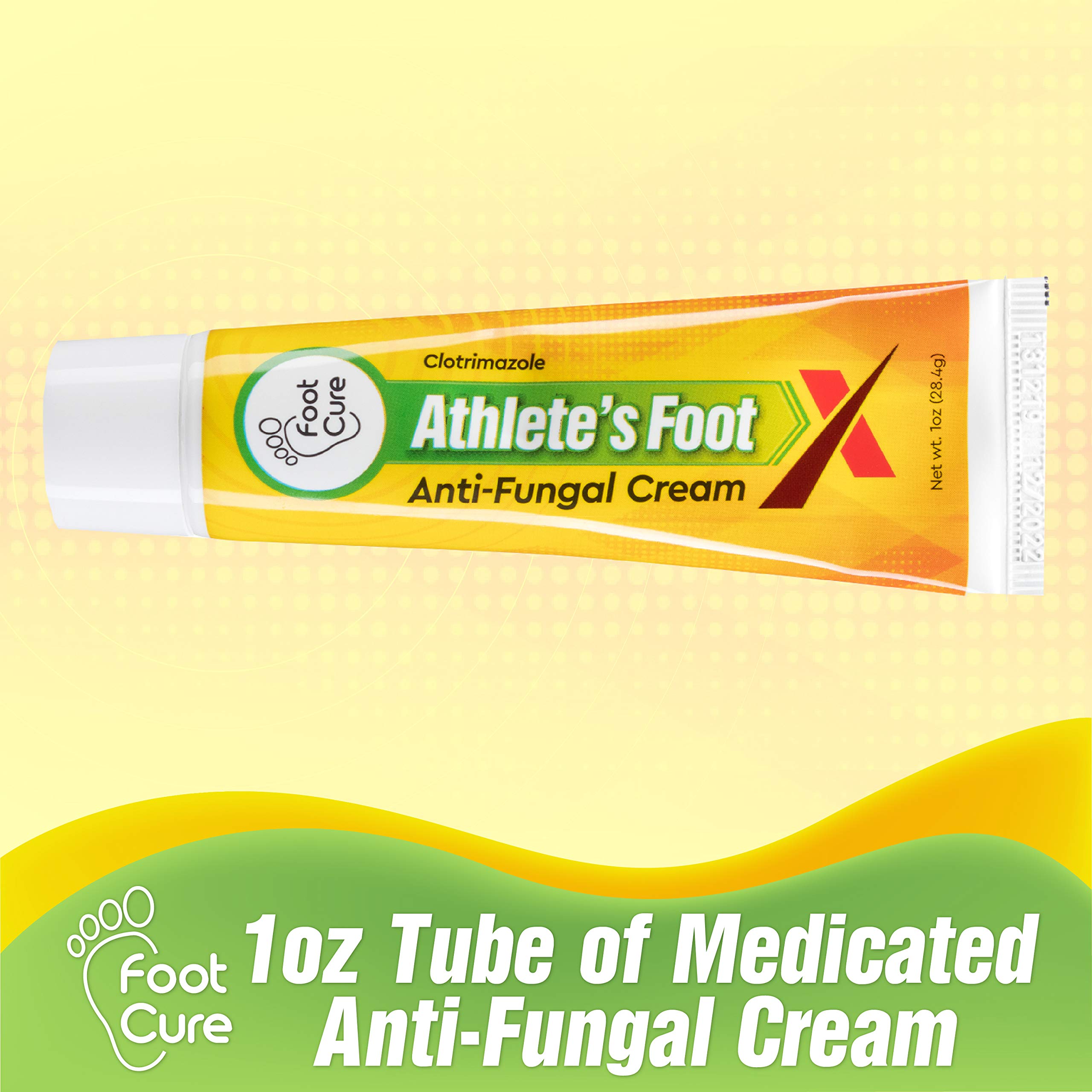 Foot Cure Athlete’s Foot Cream Made in USA Treats Fungal Infections