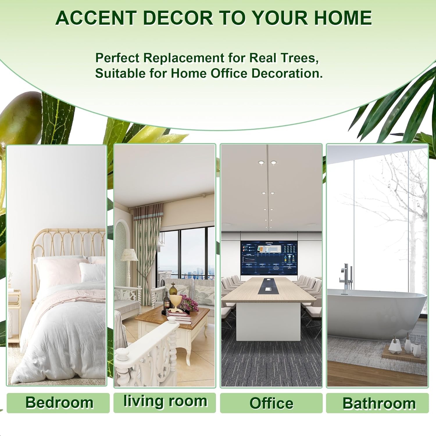 Artificial Olive Trees Indoor,Faux Olive Tree with White Planter Pot,Artificial Plants Lifelike Fruits for Home Office MeetingRoom Living Room Indoor Outdoor Decor(4.2ft) - Image 8