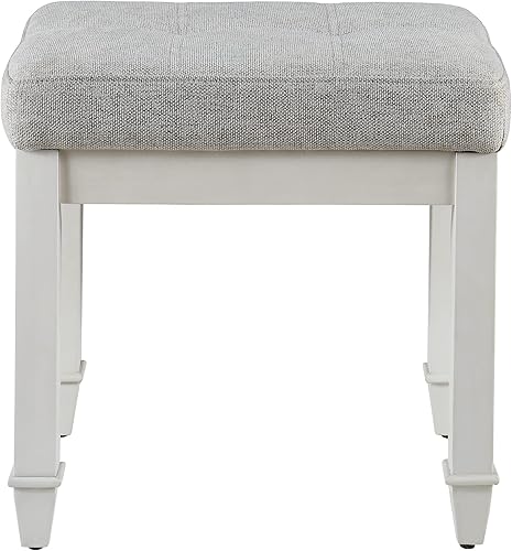 Miniatura 8 de Taburete de tocador con pata de madera maciza, banco de tocador de maquillaje con asiento tapizado de tela, taburetes de banco de piano, taburete