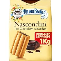 Mulino Bianco Biscotti Frollini Nascondini con Cioccolato da Mordere, Senza Olio di Palma, Colazione Ricca di Gusto, 1 Kg