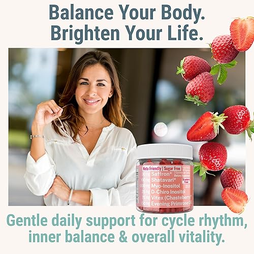 Miniatura 2 de SHIZAM Myo-Inositol, D-Chiro Inositol, Aceite de Onagra, Shatavari, Vitex (Chasteberry), Gomitas de Azafrán