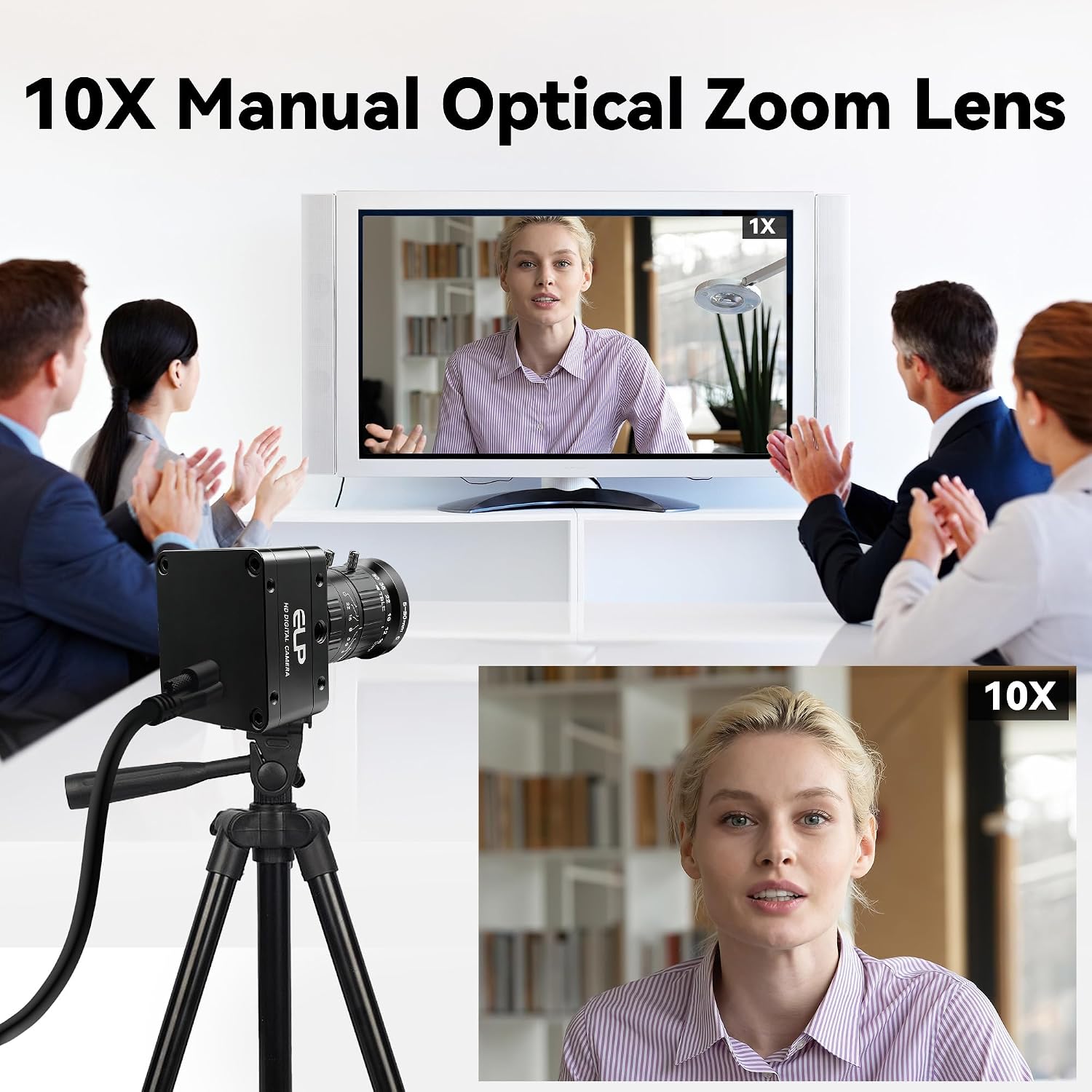 USB3.0 4K 60fps High Speed Industrial Camera,CS-Mount 10X Manual 5-50mm Varifocal Zoom Lens,3840×2160 Resolution,Plug and Play,Compatible with Windows, Linux Mac Android PC Jetson Nano