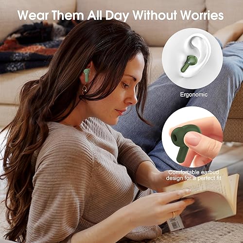 Miniatura 6 de Wireless Earbuds, Bluetooth 5.4 Headphones HiFi Stereo, Bluetooth Earbuds with ENC Noise Cancelling Mic, IP7 Waterproof in Ear Earphones, 48H, LED