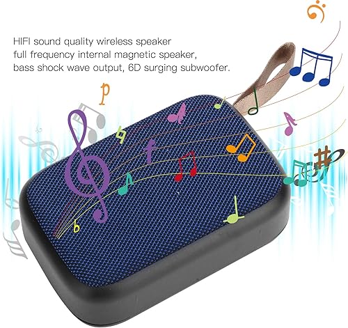 Miniatura 7 de Dilwe Altavoz Bluetooth, mini subwoofer USB portátil inalámbrico con radio FM, altavoz Bluetooth de calidad de sonido de alta fidelidad adecuado