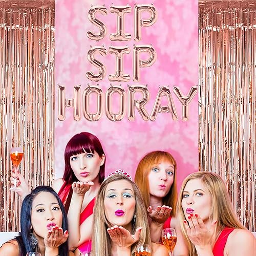 Miniatura 4 de Suministros de despedida de soltera, decoración de oro rosa, sorbo, sorbo, hurra, globo, bandera, brunch, despedida de soltera, boda, compromiso,