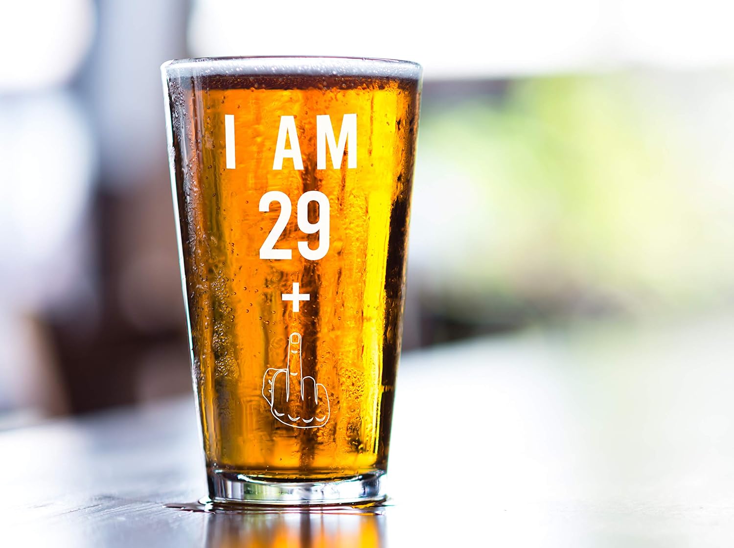 29 + One Middle Finger 30th Birthday Gifts for Men Women Beer Glass – Funny 30 Year Old Presents - 16 oz Pint Glasses Party Decorations Supplies - Craft Beers Ideas for Dad Mom Husband Wife 30 th