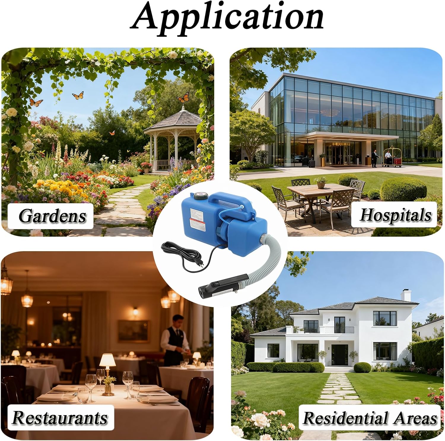 8l (2 Gal) Ulv Fogger Machine Electric Fogger Portable Adjustable Flow Rate Atomizer Sprayer 32ft Spray Distance Mist Cold Foggers Suitable for Home, Hotels, Schools