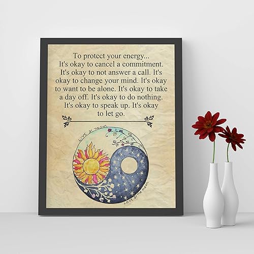 Miniatura 7 de AMERICAN LUXURY GIFTS Inspirational Quotes Wall Decor - To Protect You Motivational Modern Zen Parchment Wall Art | Ideal for Living Room, Office,