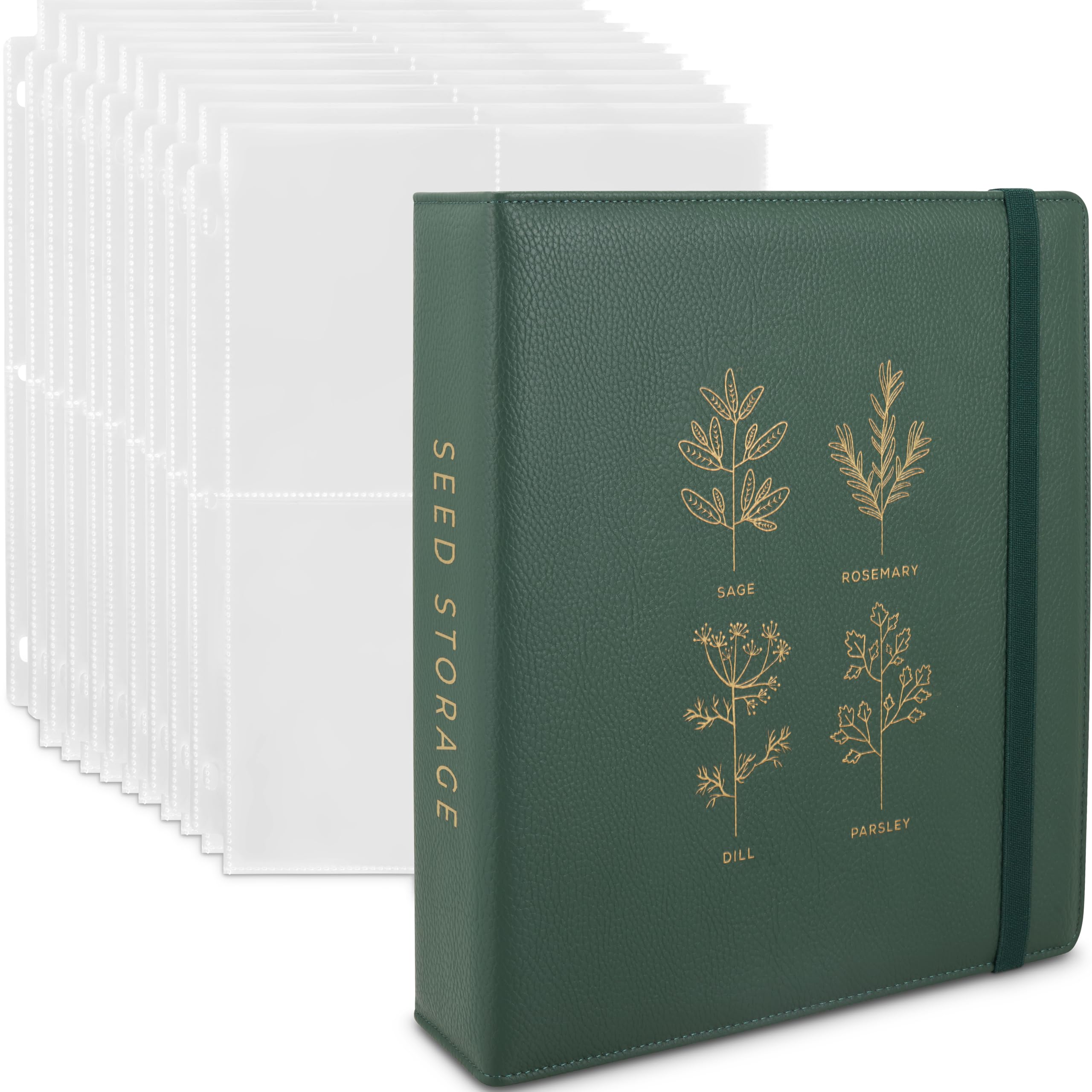 Seed Storage Organizer Binder - Seed Packet Organizer with 50 Pack Sheet Protectors That Stores 200 Seed Envelopes. Seed Storage Binder Delivering Complete Seed Saving Kit for Every Garden Lover.