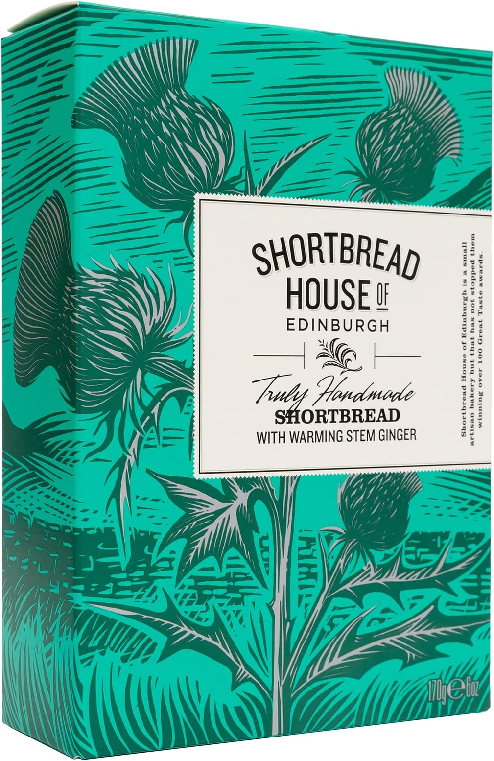Shortbread House of Edinburgh | Truly Handmade Shortbread Fingers with Stem Ginger | 170g box