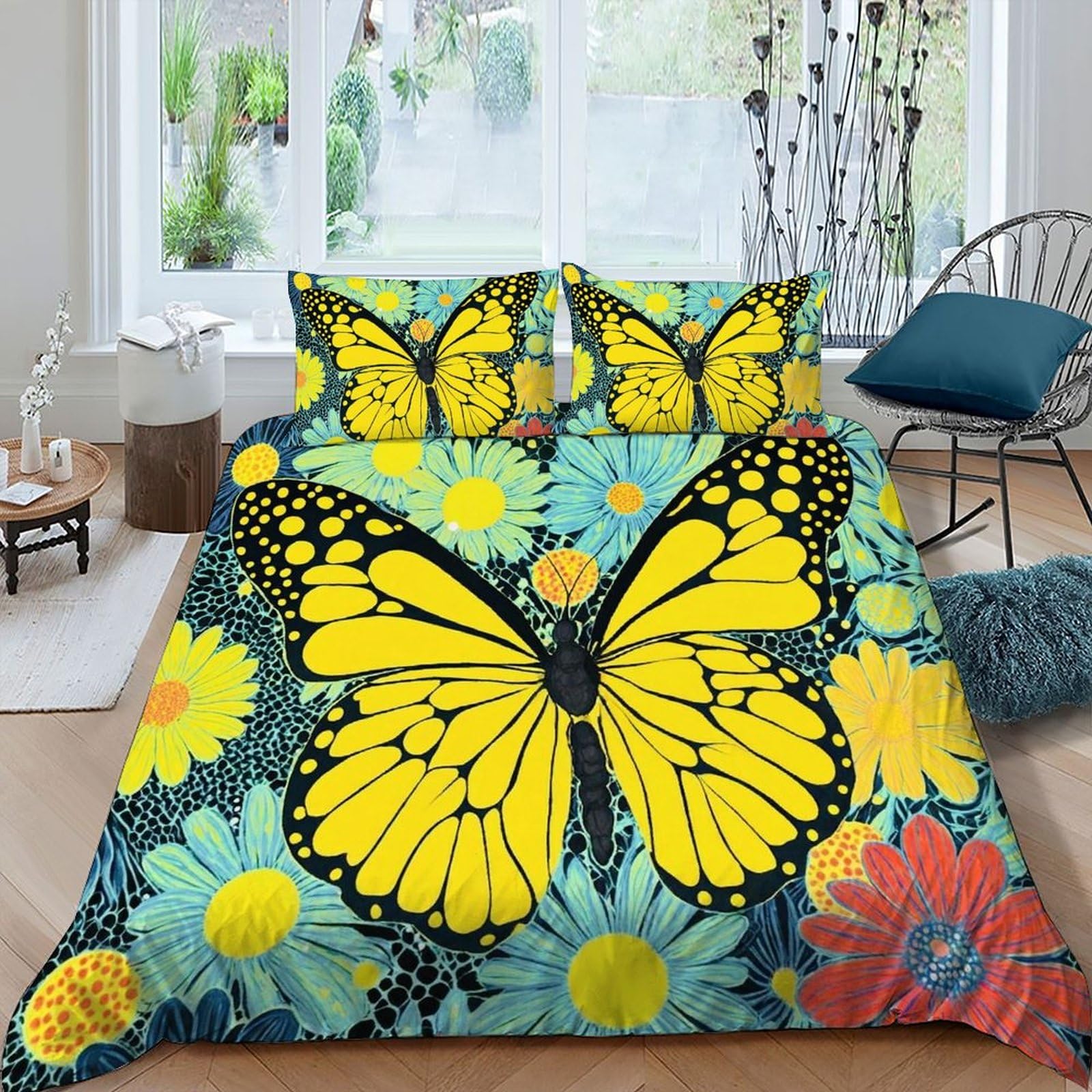 Housse de couette papillons king size pour protéger votre lit et sublimer une chambre d'enfant