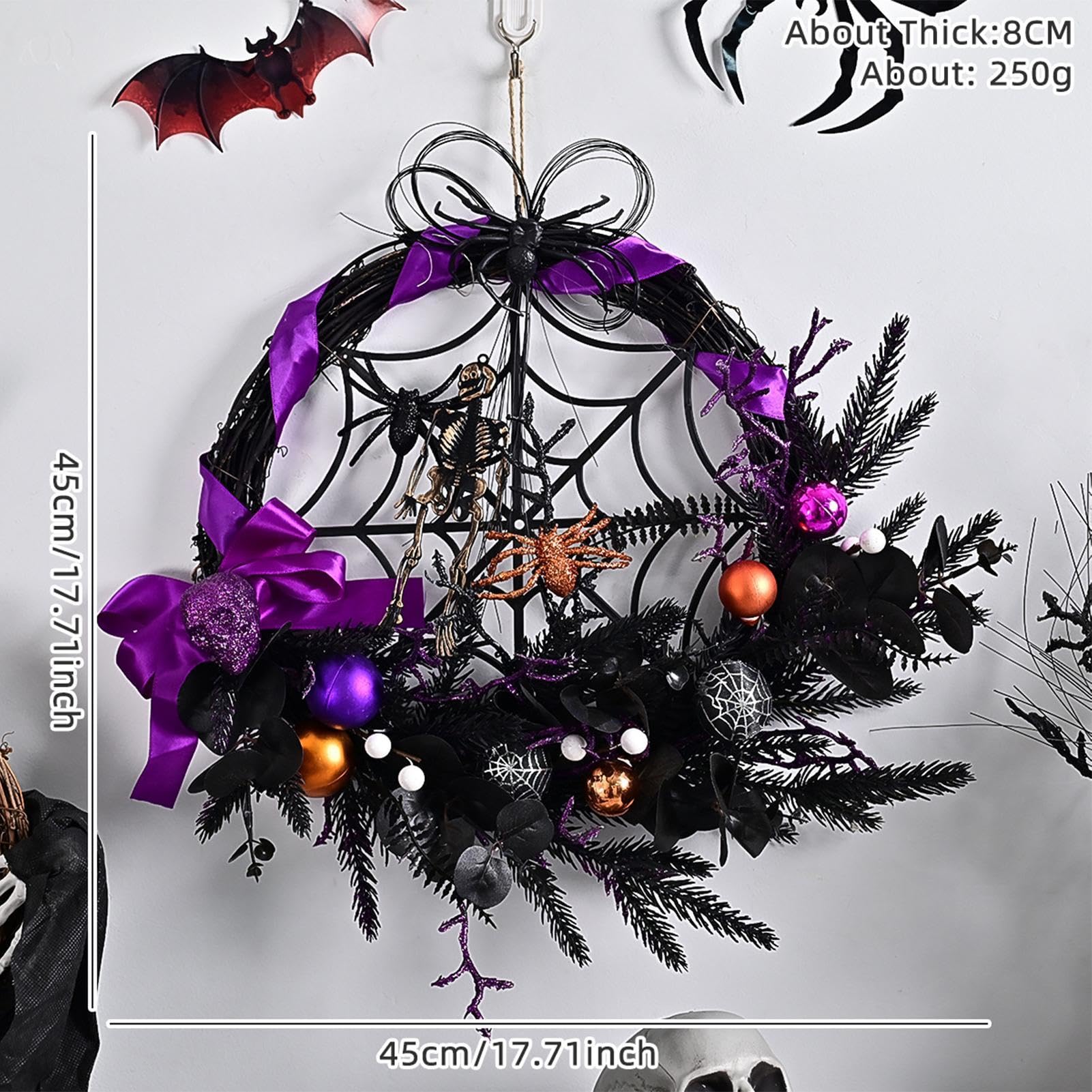 Amazon.co.jp: ハロウィン リース装飾、玄関ドア用ハロウィン リース
