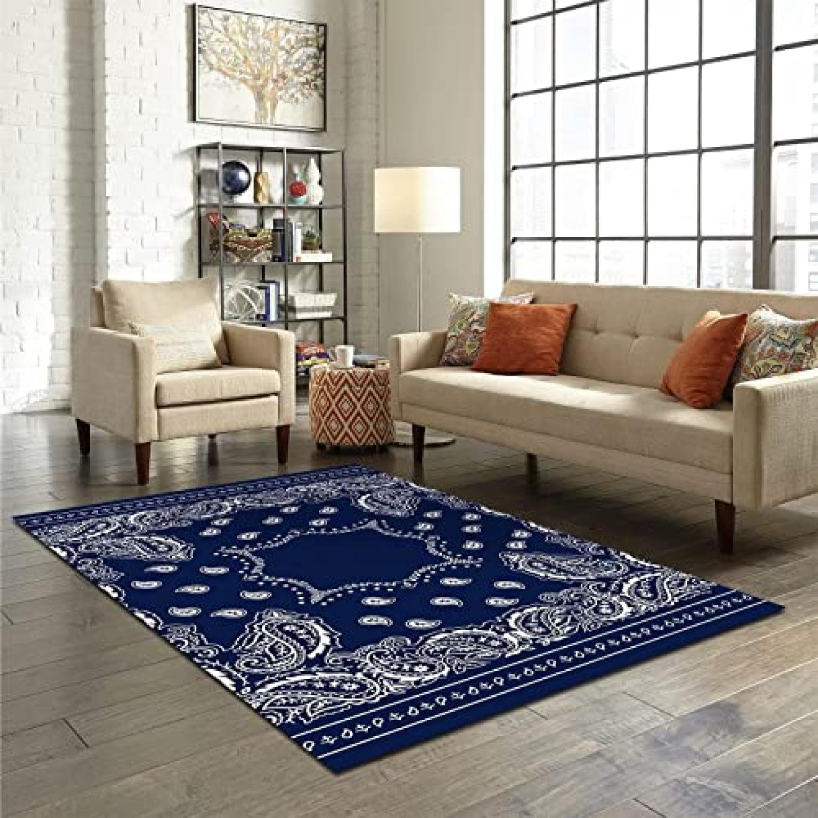 Amazon.com: TAZECE European Style Paisley Blue Turban Area