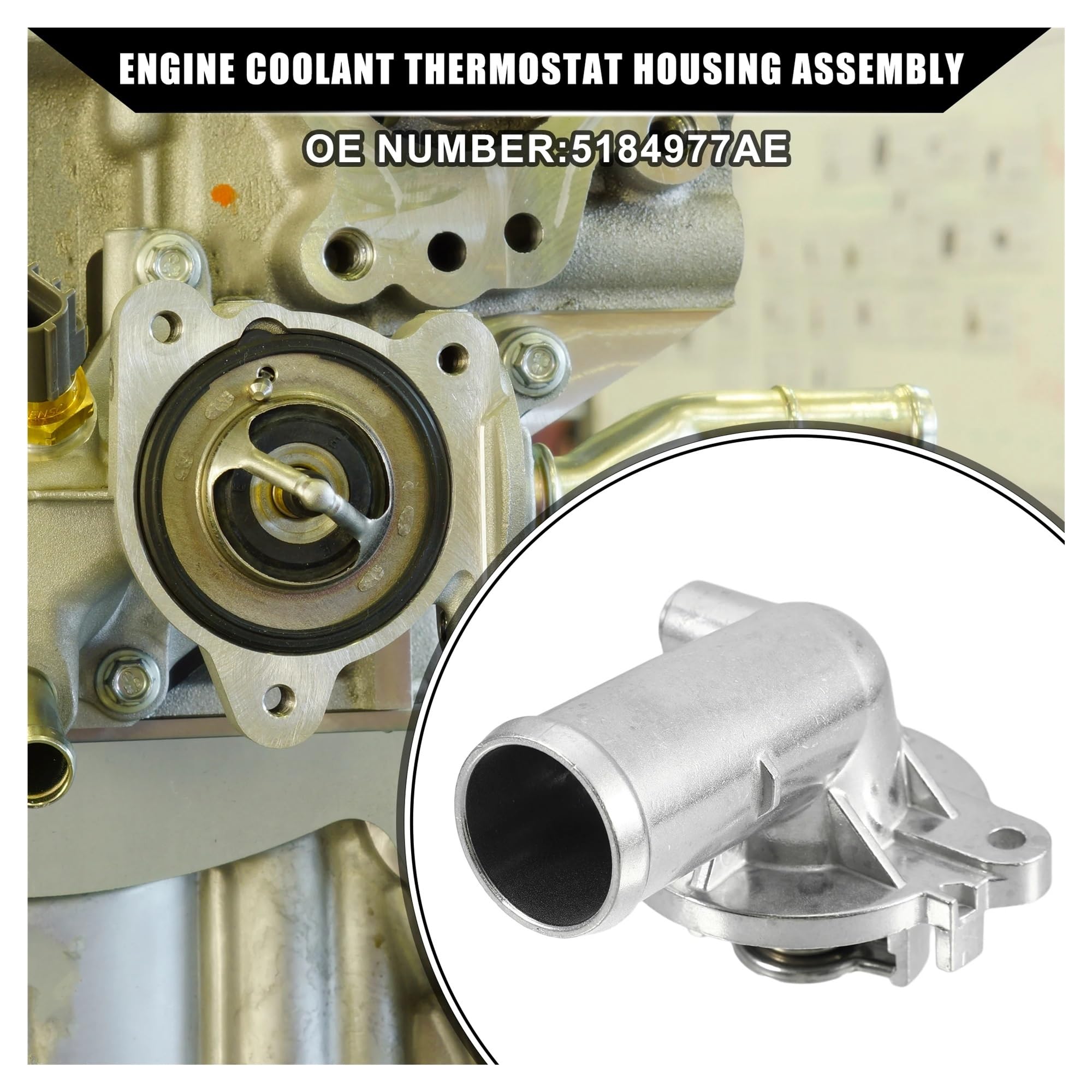 Dla Dodge Ram 2500 3500 1994 1995 1996-1999 2000 2001 2002 5184977Ae Zestaw obudowy termostatu płynu chłodzącego silnika samochodowego