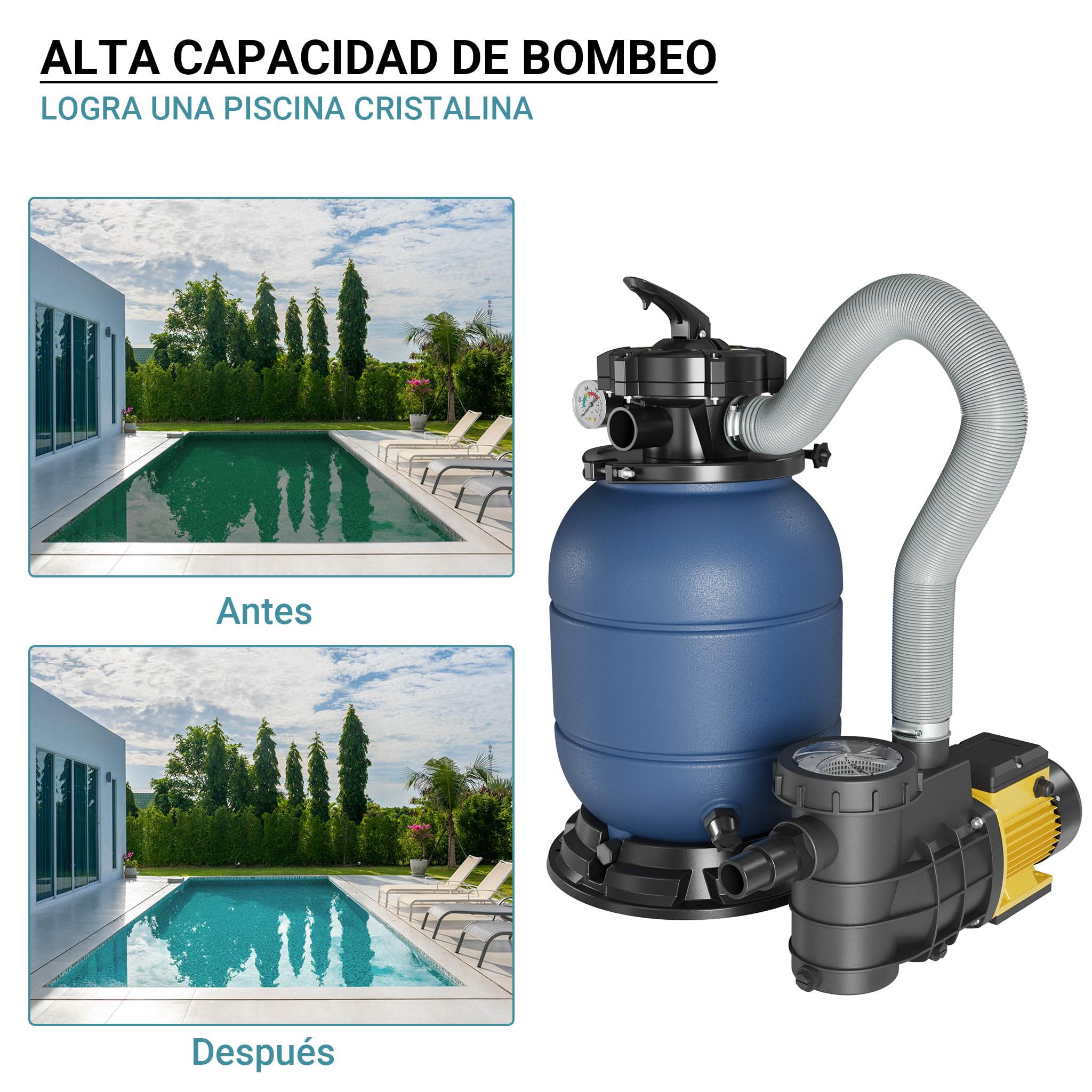 Filtro de arena Sistema de filtrado Sistema de filtrado de arena Bomba de piscina HZS-200