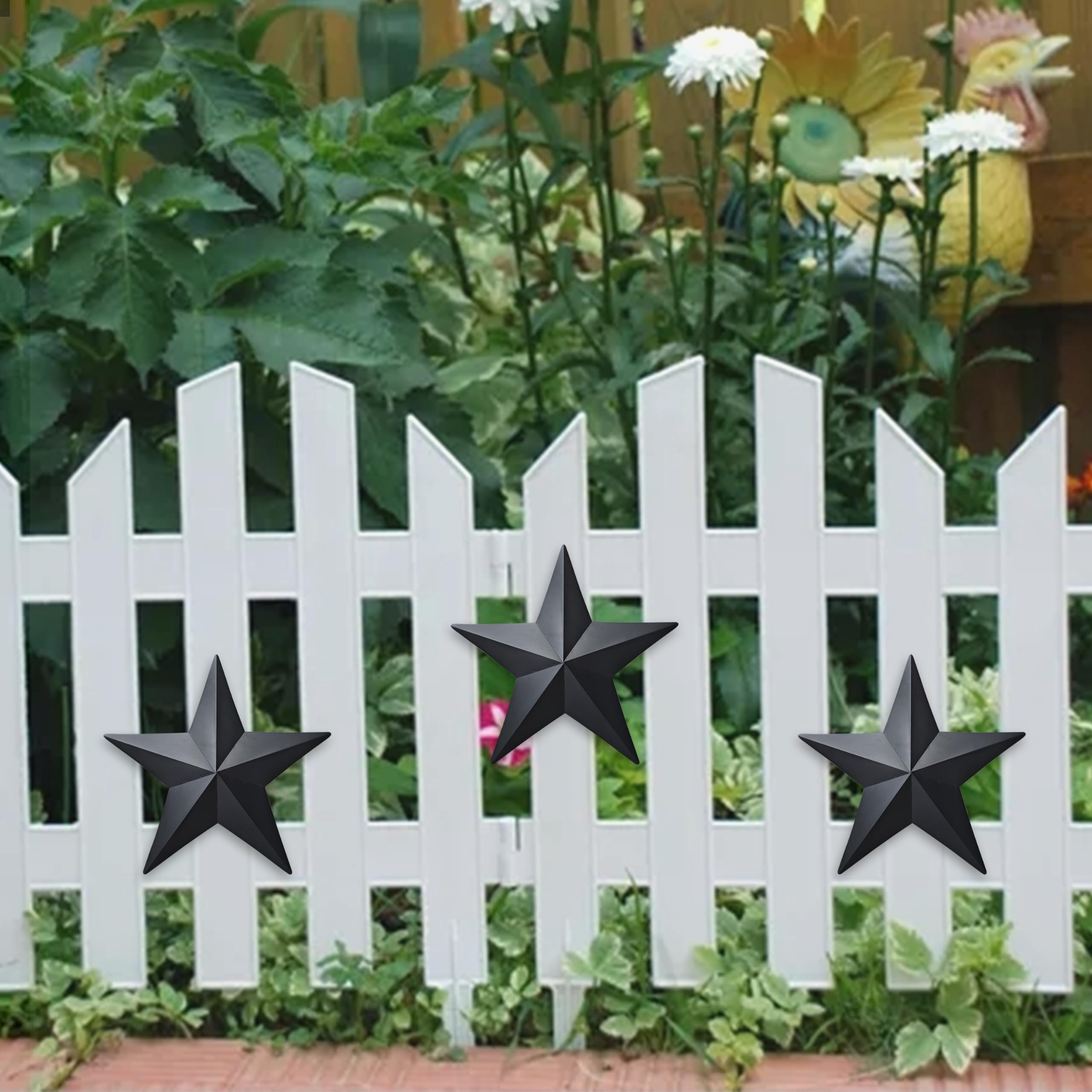 JoyEvy Decoración De Pared De Estrella Negra De Granero De 6 Pulgadas, 9 X 12 Pulgadas