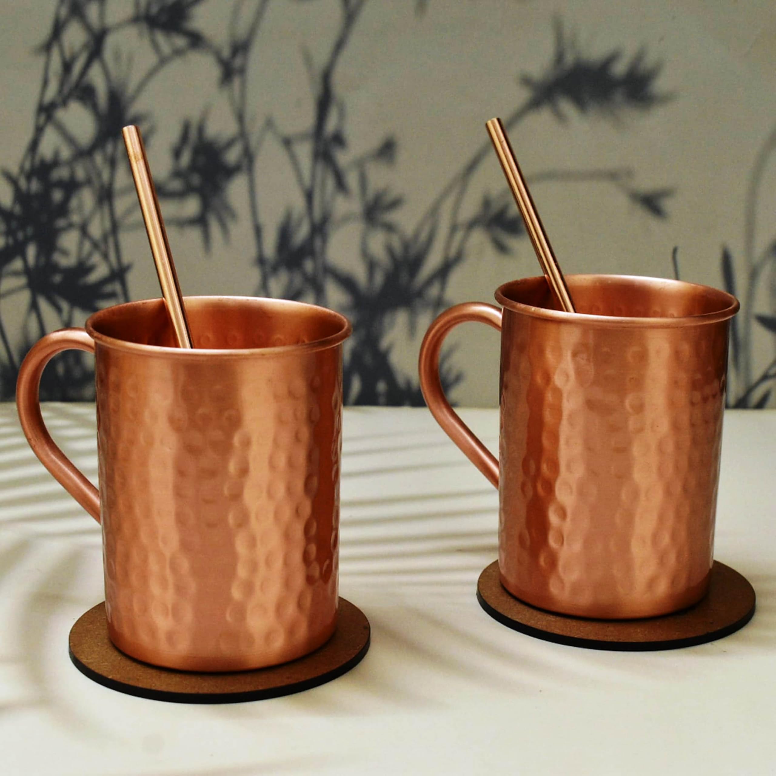 India House - Hammered Moscow Mule Cup Set, 16 oz, Copper_hammered_2, 16 0z - Image 4
