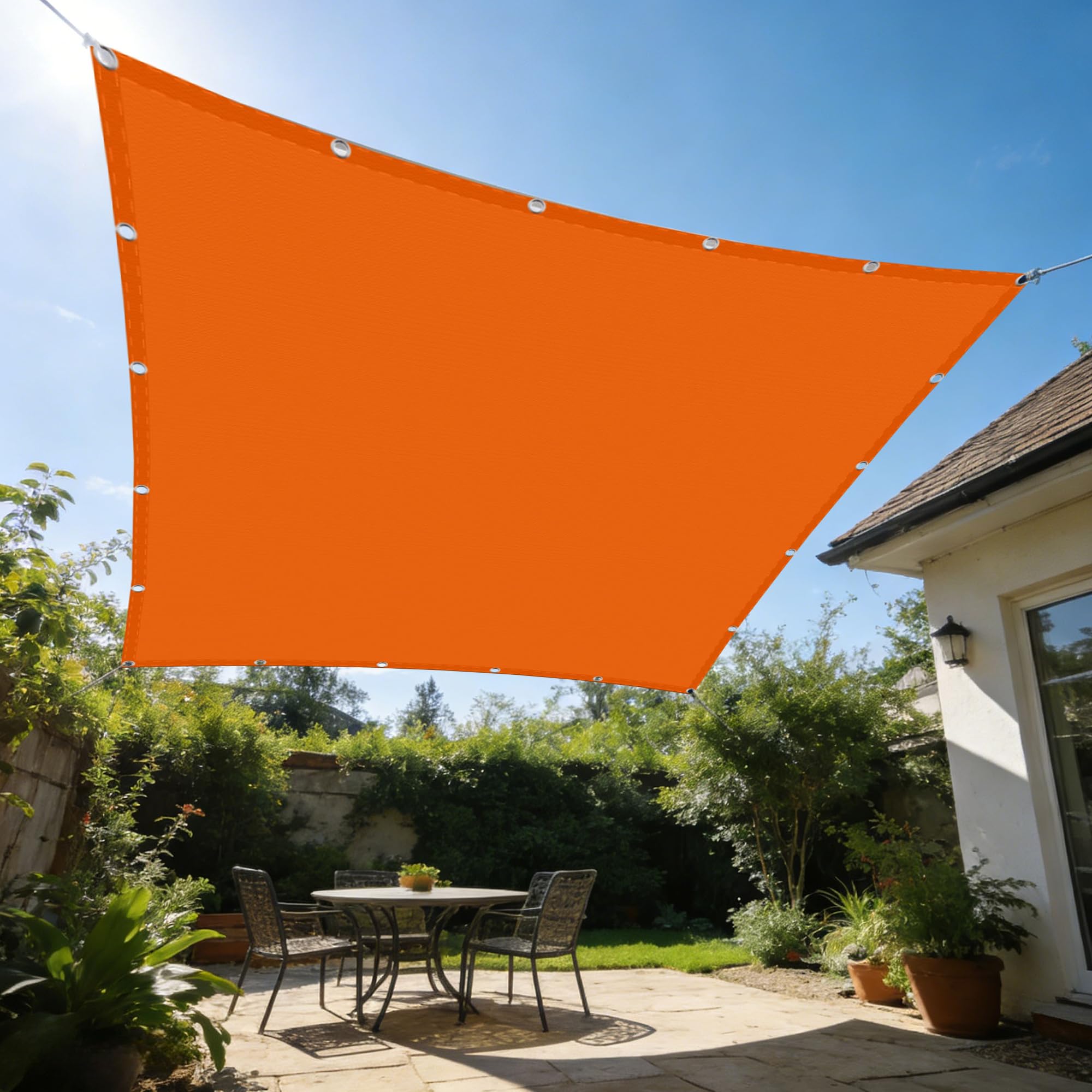 Voile d'ombrage pour extérieur orange 180 x 600 cm jardin et terrasse