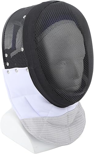 Miniatura 4 de Equipo de protección de esgrima, forro impermeable, máscara de entrenamiento de esgrima, duradera, ligera, acabado antirreflejo, negro con babero