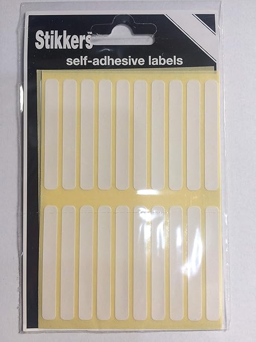 White Sticky Labels Self Adhesive Labels 6mm x 50mm 140 Stickers