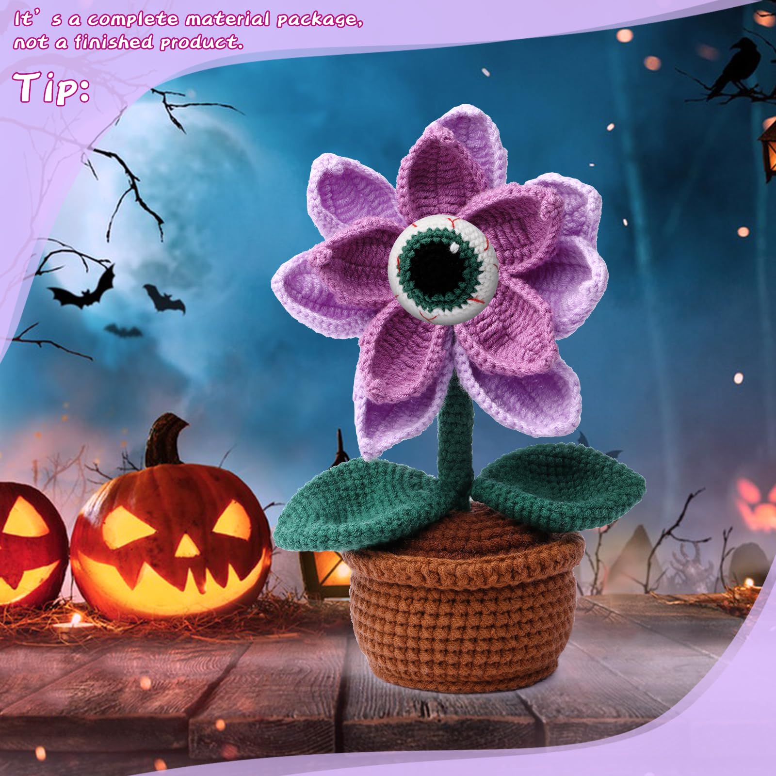 Yizzvb Kit de ganchillo de Halloween para principiantes, kit completo de ganchillo para principiantes, kits de inicio de ganchillo para adultos con tutoriales de video paso a paso, kits de animales de