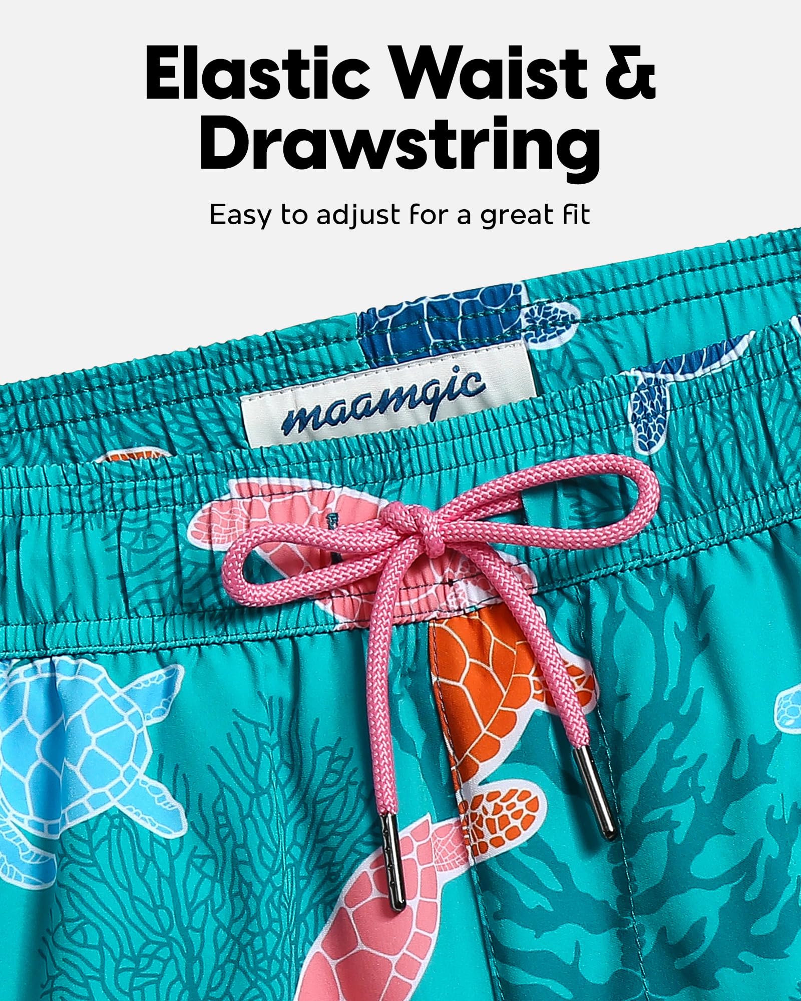 maamgic Traje de baño para hombre de 5.5 pulgadas, pantalones cortos de playa reciclados con forro de compresión, pantalones cortos de natación de secado rápido con bolsillos con cremallera
