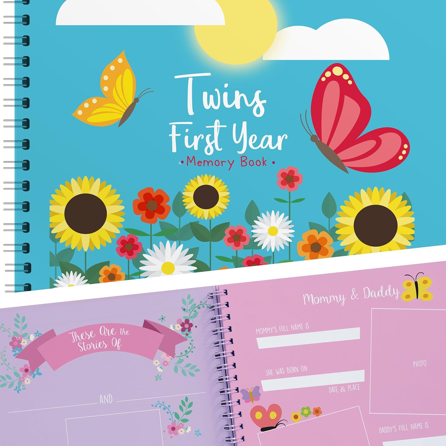 B075VYX6PP Baby Memory Book For Twins The Only Baby Keepsake Journal