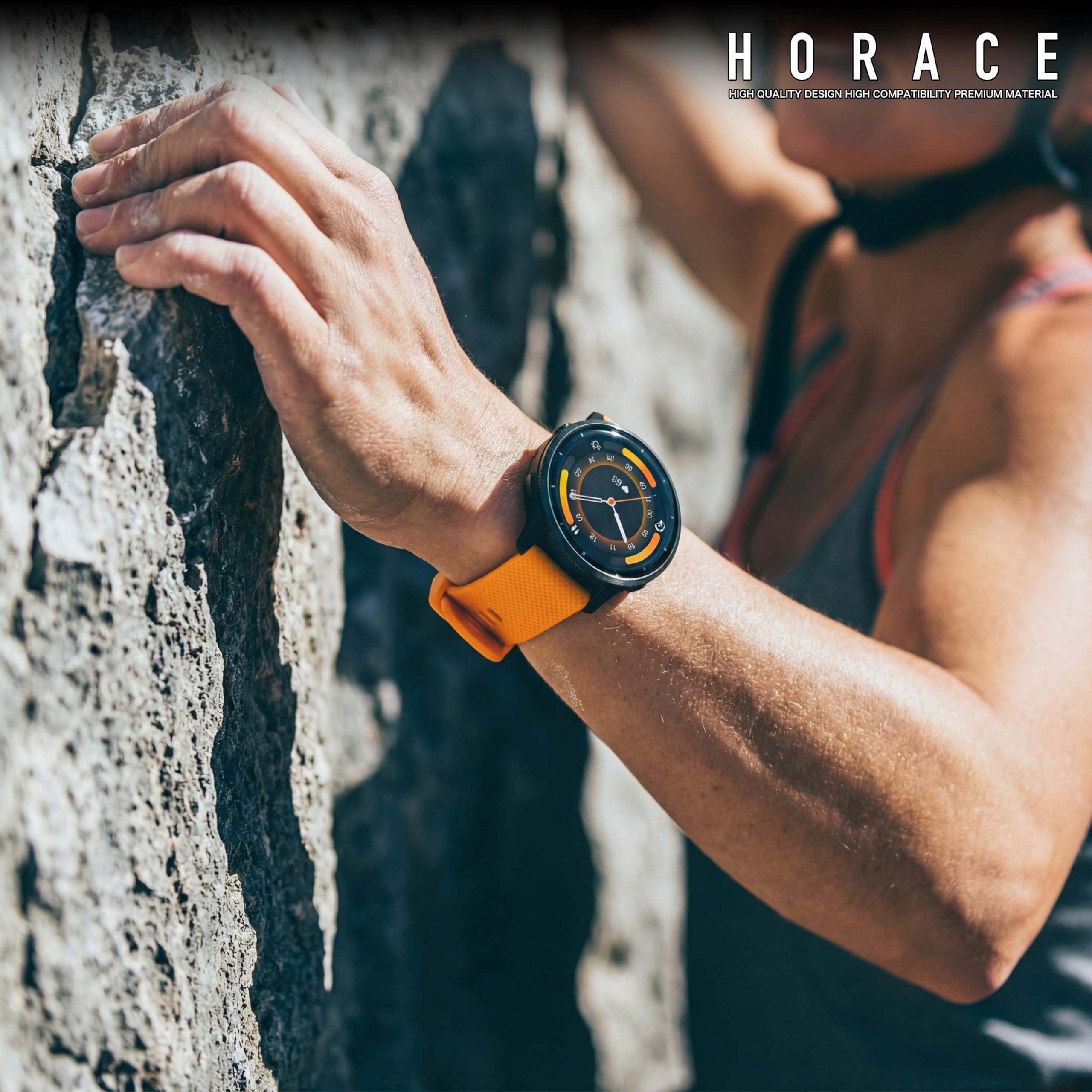 HORACE Silikonowy Pasek do Zegarka 20 mm 22 mm – Miękki, Oddychający, Szybkie Wypinanie, Klamra w Kolorze Paska – Unisex – Kompatybilny z Garminem i smartwatchami