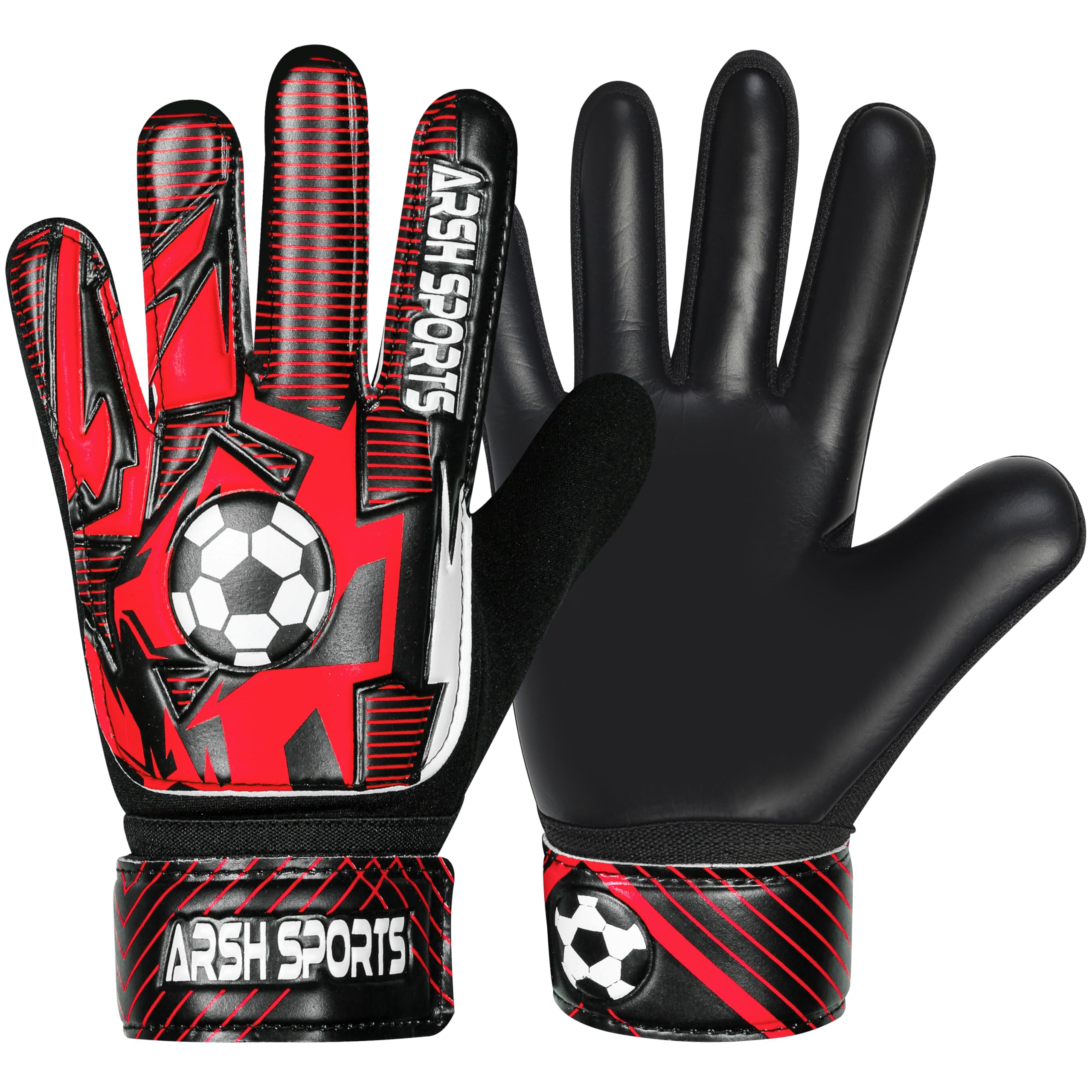 Arsh Sports Soccer Goalie Gloves for Kids,Goalkeeper Gloves for Youth Boys Girls 4MM Latex Palm,Anti Slip,Super Gip Double Wrist Protection