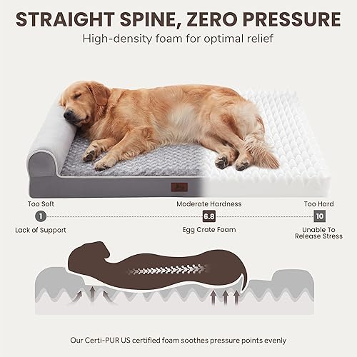 Miniatura 2 de Camas grandes para perros de tamaño grande, cama ortopédica XXL XL para perros de tamaño mediano, sofá grande impermeable con funda extraíble Gris