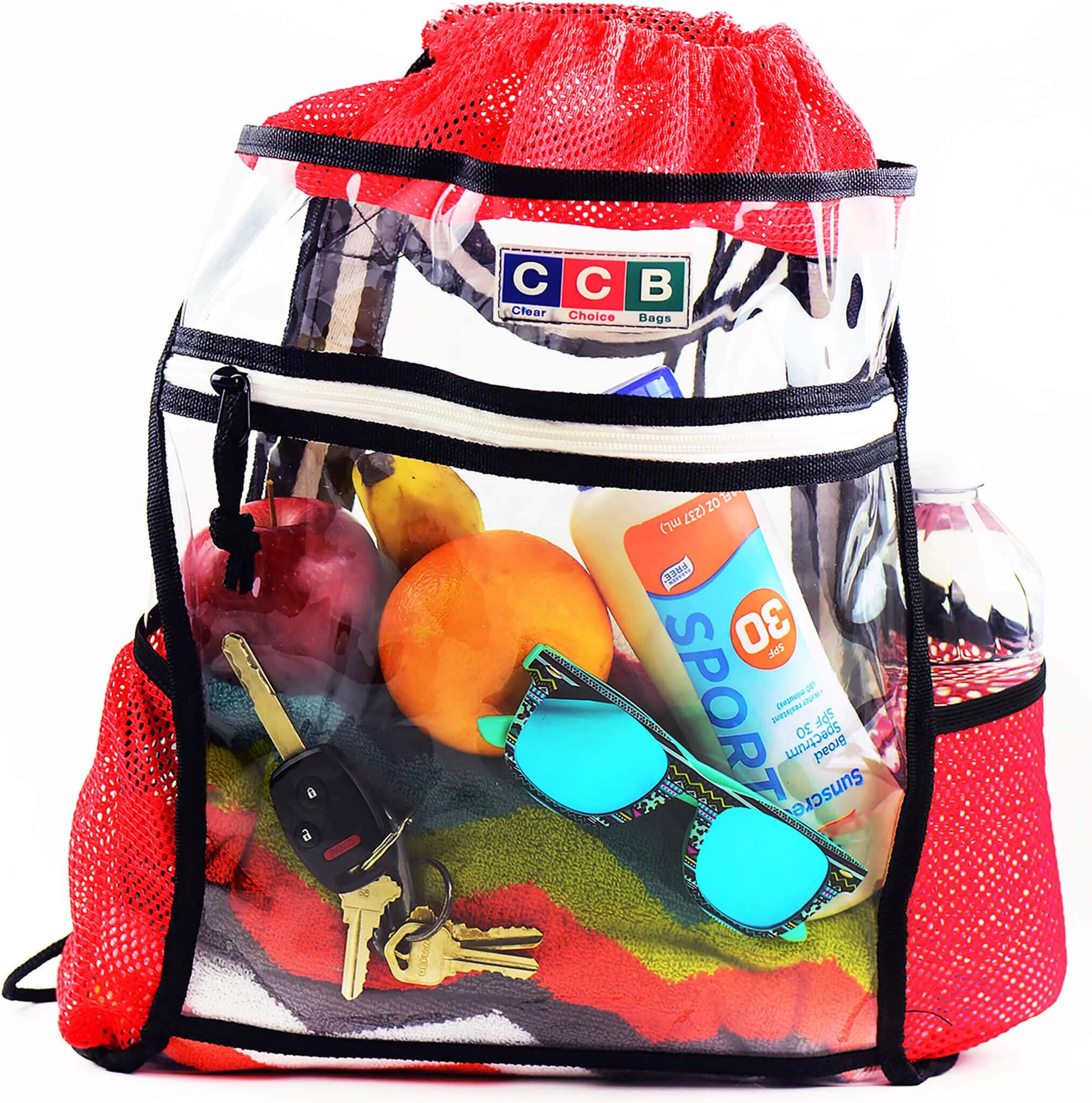 Clear Drawstring Backpack Security Approved - Transparent Heavy Duty Plastic Bag for Festival School Stadium Entry