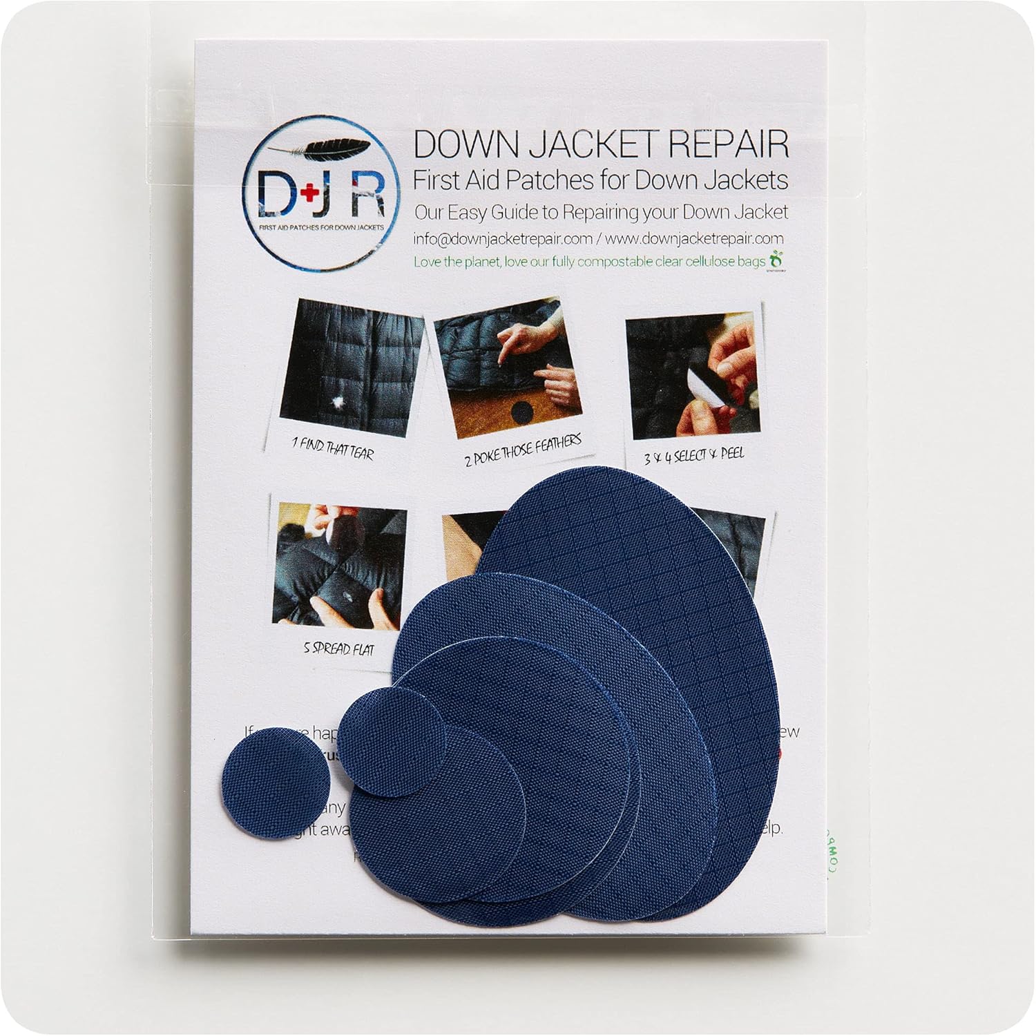 DOWN JACKET REPAIR PATCHES SelfAdhesive, Nylon Repair Patches for