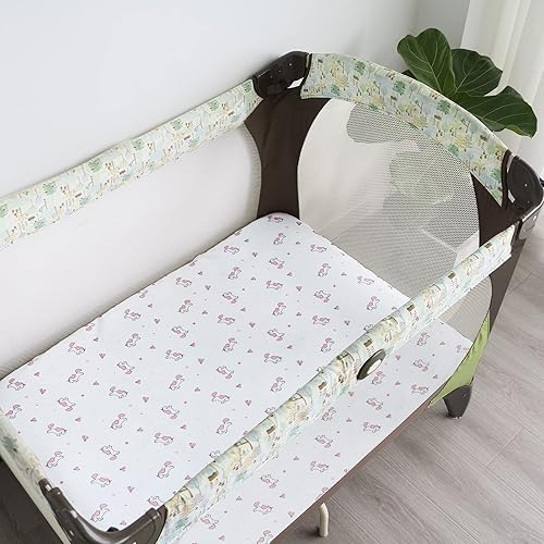 Miniatura 6 de Pack and Play Sheets Pack n Play Sheets  Paquete de 4 sábanas para cuna, ultra suaves, compatibles con Graco Pack n Play, material suave y