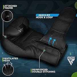 RDX Kids Boxing Gloves Sparring and Muay Thai Maya Hide Leather, Kara Patent Pending Junior Training Mitt for Kickboxing, Punching Bag, Focus Pads, MMA, Thai Pad, Double End Ball Punching Gloves