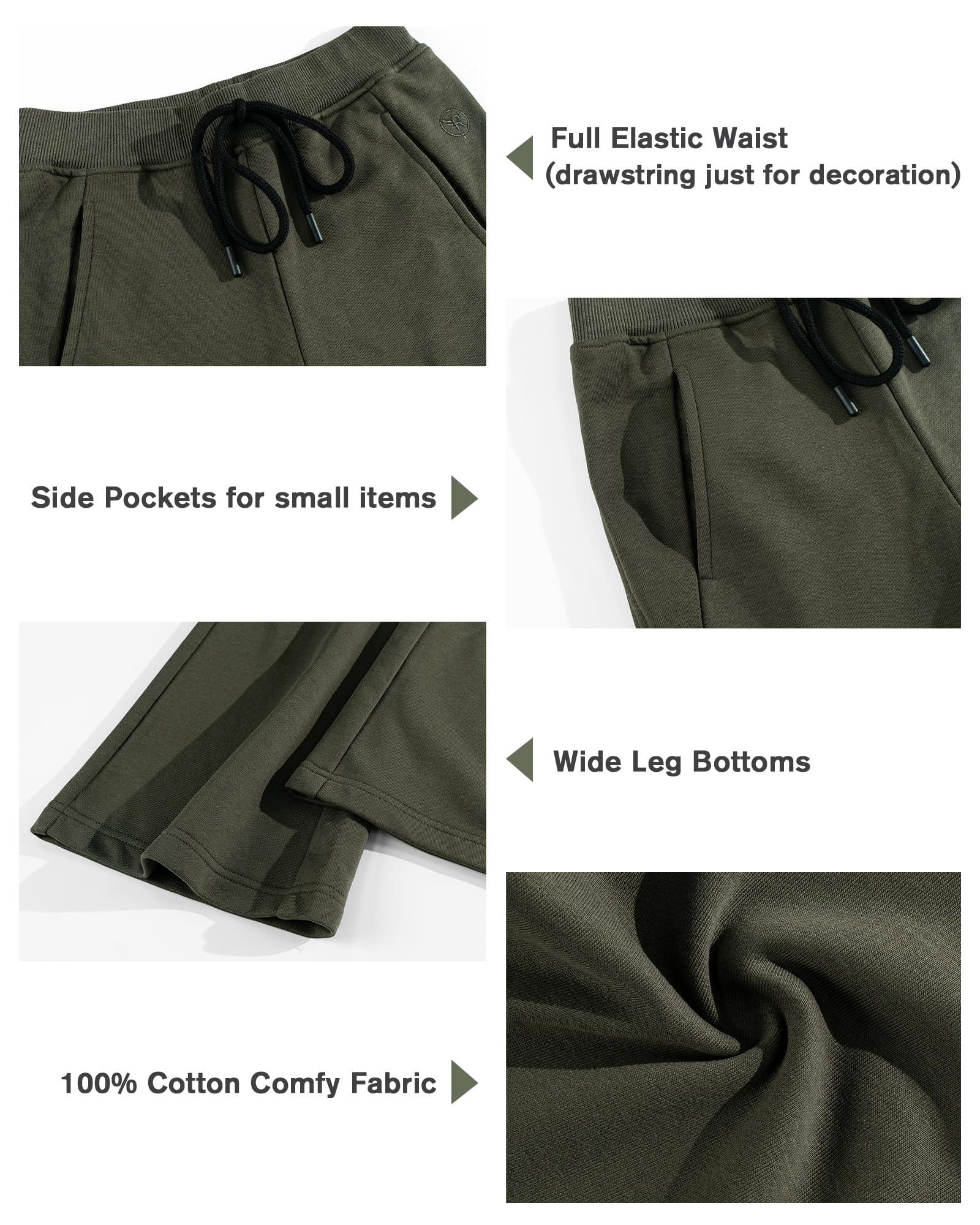 Rolanko Pantaloni della tuta a zampa larga da ragazza con elastico in vita pantaloni a campana per bambini con tasche 5-12 anni