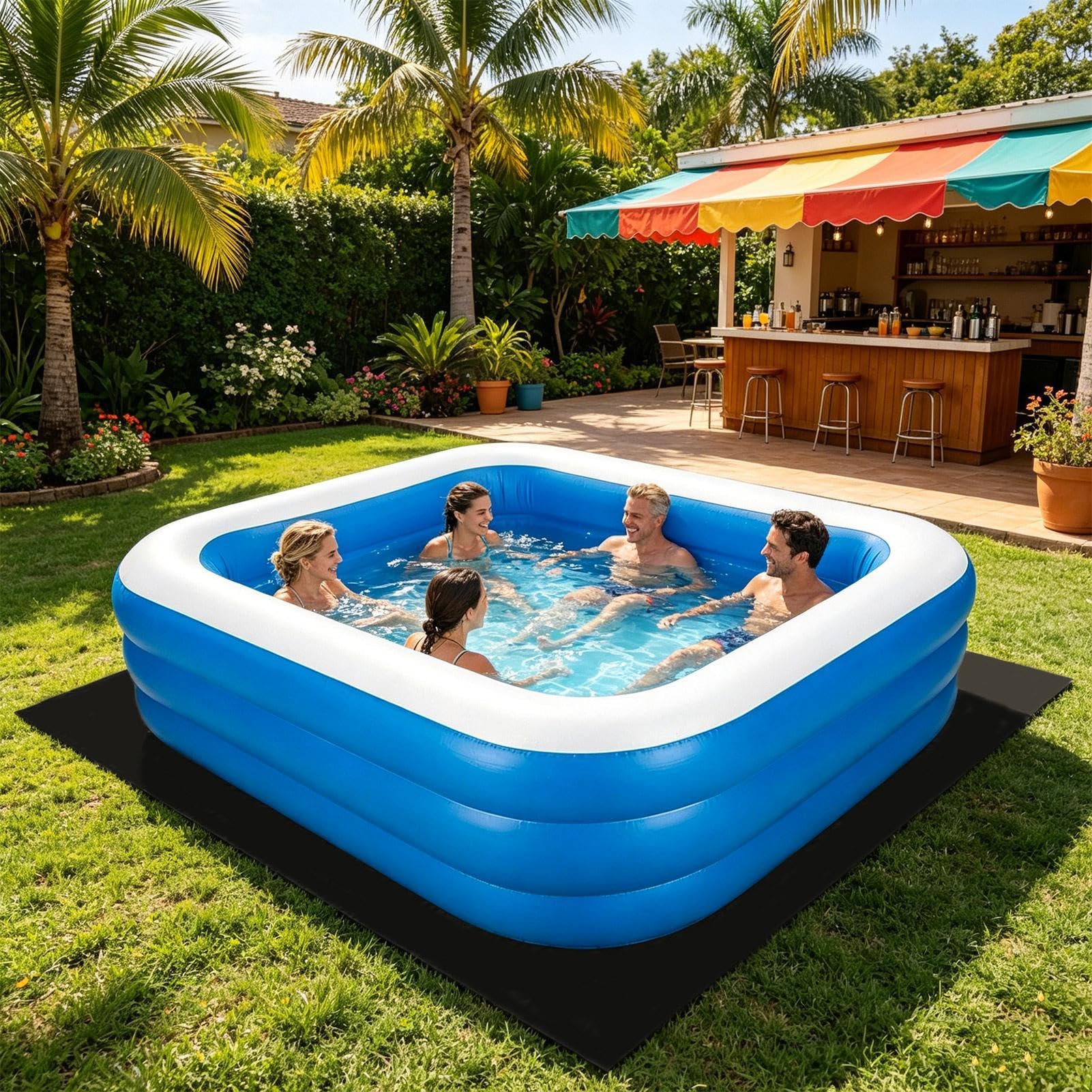 Tapis de Sol Protecteur pour Piscine Résistant À Intensif Antidérapant