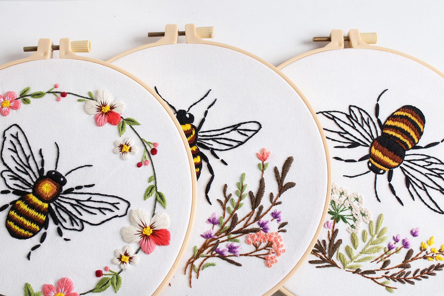 Beginner Embroidery Kit - Bees & Honey Design -6 Beginner Embroidery Kit - Bees & Honey Design -6