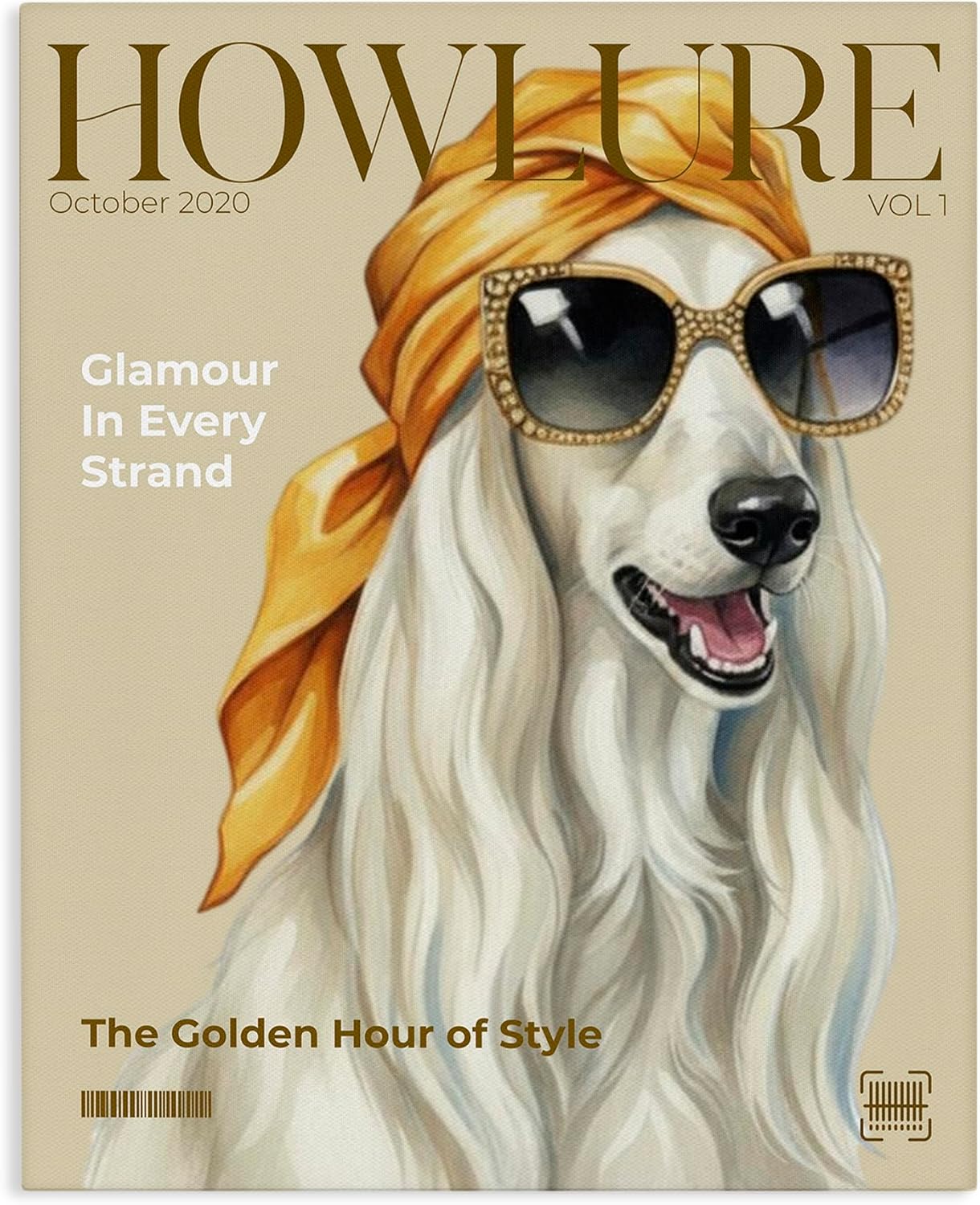 Design by A Barefoot Stylist - USA Made Hanging Wall Art - 'Howlure Dog Fashion Magazine', Wall Plaque, 11 x 14 From Stupell Industries