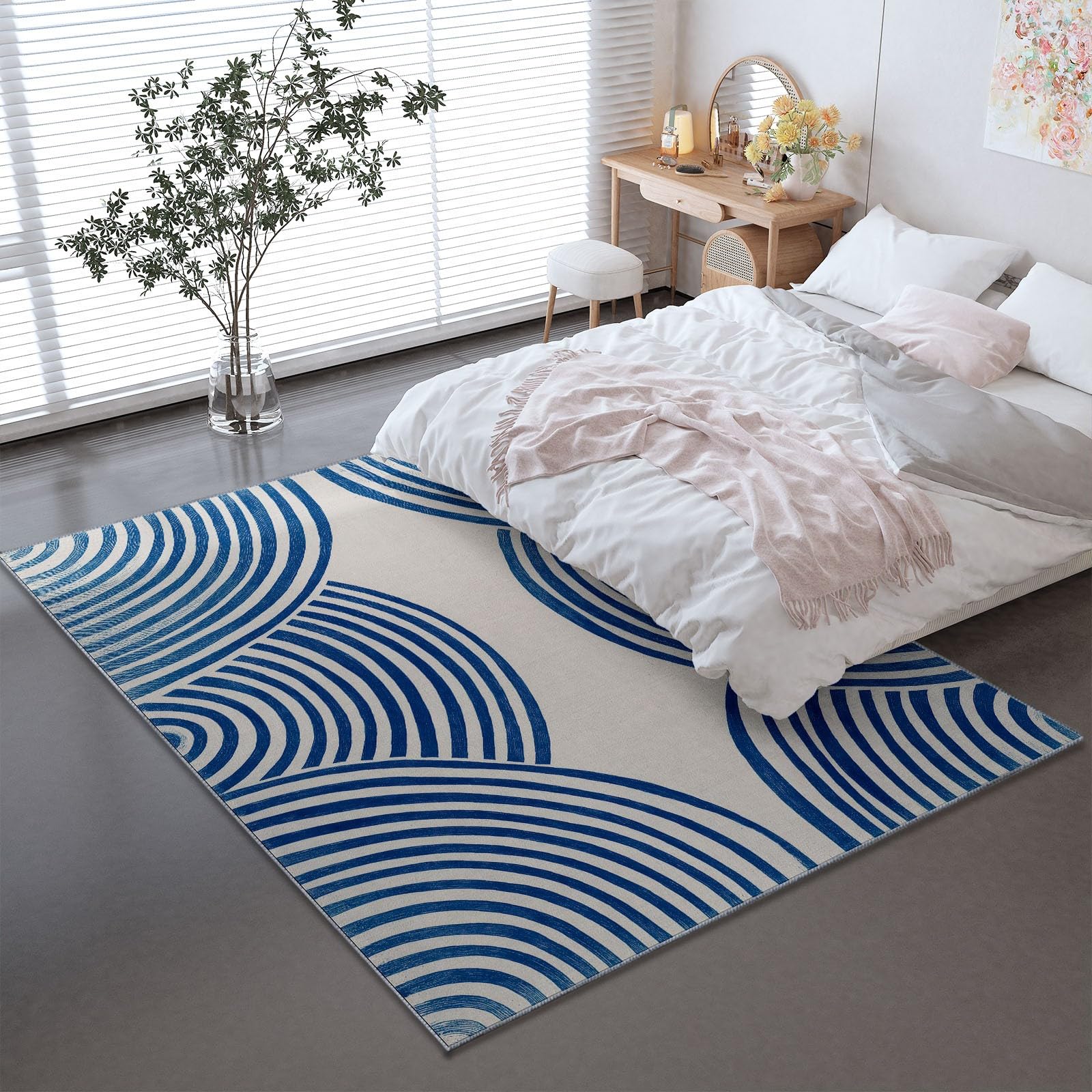 Tapis moderne lavable et antidérapant en flanelle douce pour le confort du salon