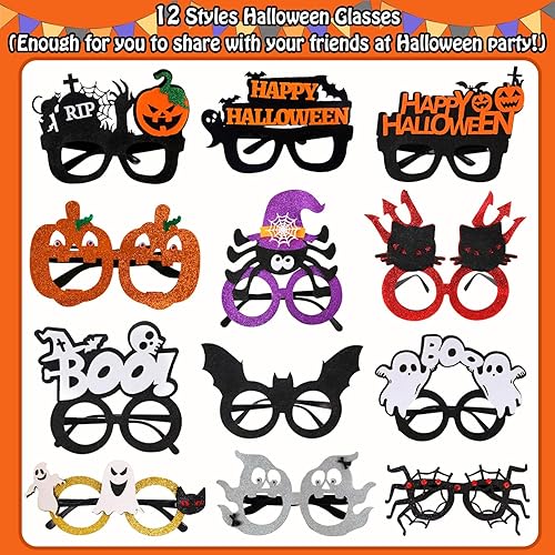 Miniatura 3 de PARTYWIND Gafas de Halloween para suministros de fiesta de niños, 12 estilos de gafas divertidas de Halloween para fiestas de niños, accesorios de