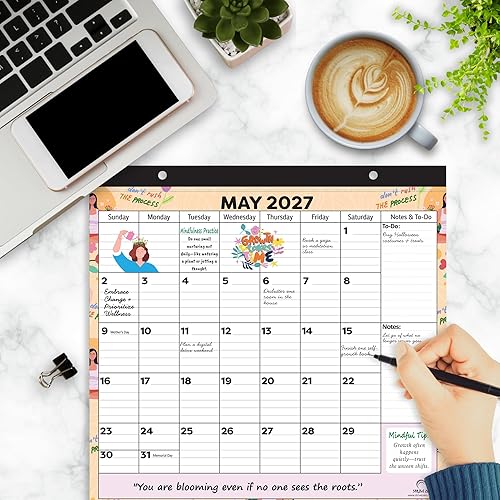 Miniatura 7 de StriveZen, Calendario magnético para refrigerador 2023-2024, mensual, papel, enero 2023 a diciembre 2024, 10 x 10 pulgadas, 24 meses