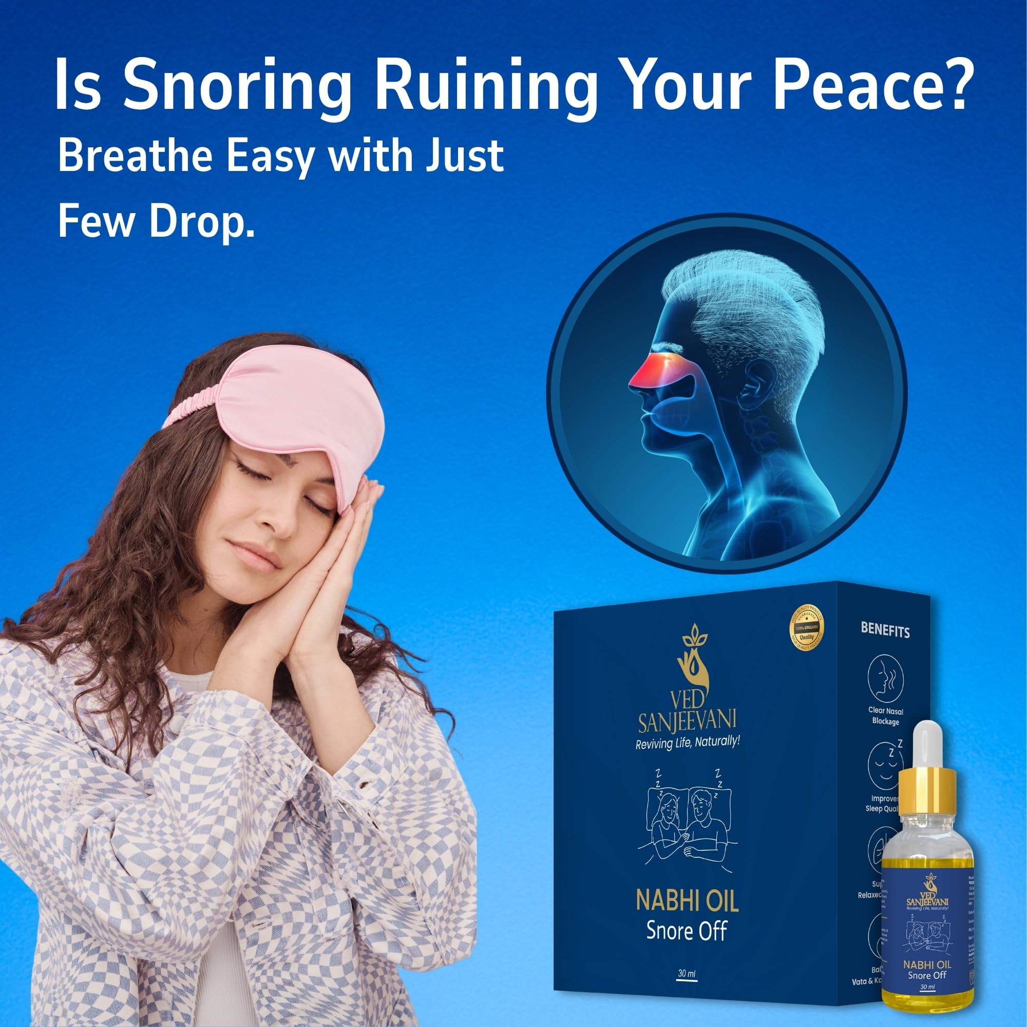 Ved Sanjeevani Snore Off Nabhi Oil 30 ML | Prevent Snoring while sleeping - Image 4 thumbnail
