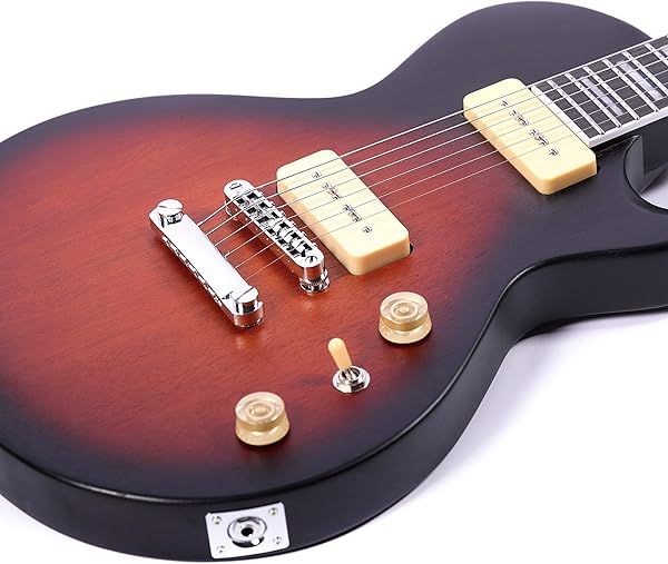 Amazon _ Grote LPS-023 マットフィニッシュ エレキギター P-90ピックアップ搭載 LPスタイル マホガニーソリッドボディギター (TS) _ エレキギター _ 楽器・音響機器