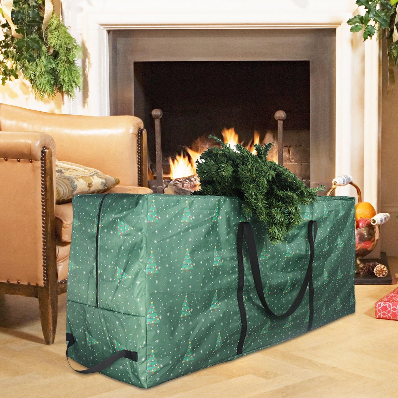 Sacs de rangement pour sapin de Noël avec fermeture éclair, imperméable