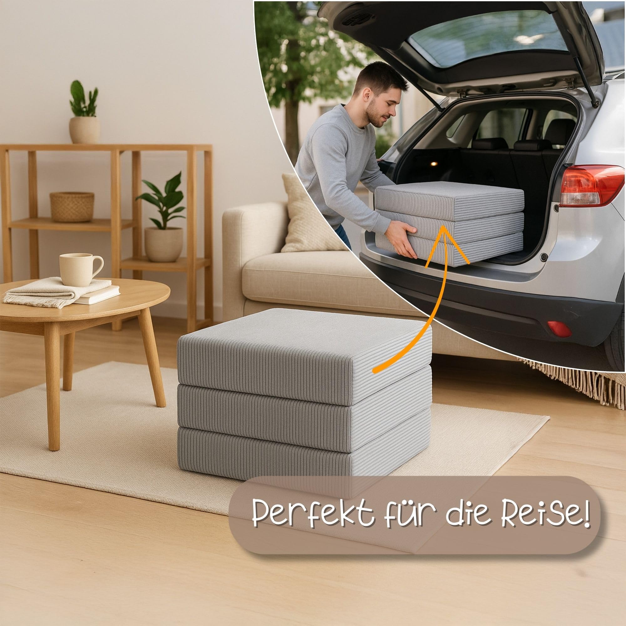 Totsy Baby Colchon Plegable Niños 60x120 cm Cama Supletoria Invitados Colchón de Suelo Habitación Infantil Colchón de Viaje Portátil Compacto Funda Desenfundable Lavable Oeko-Tex 60 x 120 Marrón