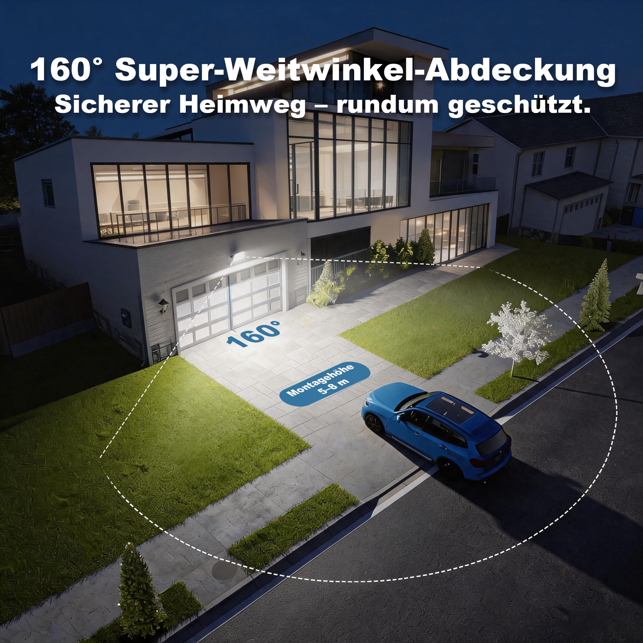 120W LED Außenstrahler, für den industriellen Einsatz, 14.400 lm, 6.500 K, IP66, effiziente Wärmeableitung, 85 % Energieeinsparung, LED-Außenstrahler, für Gärten, Lagerhallen und Garagen (2 Stück)