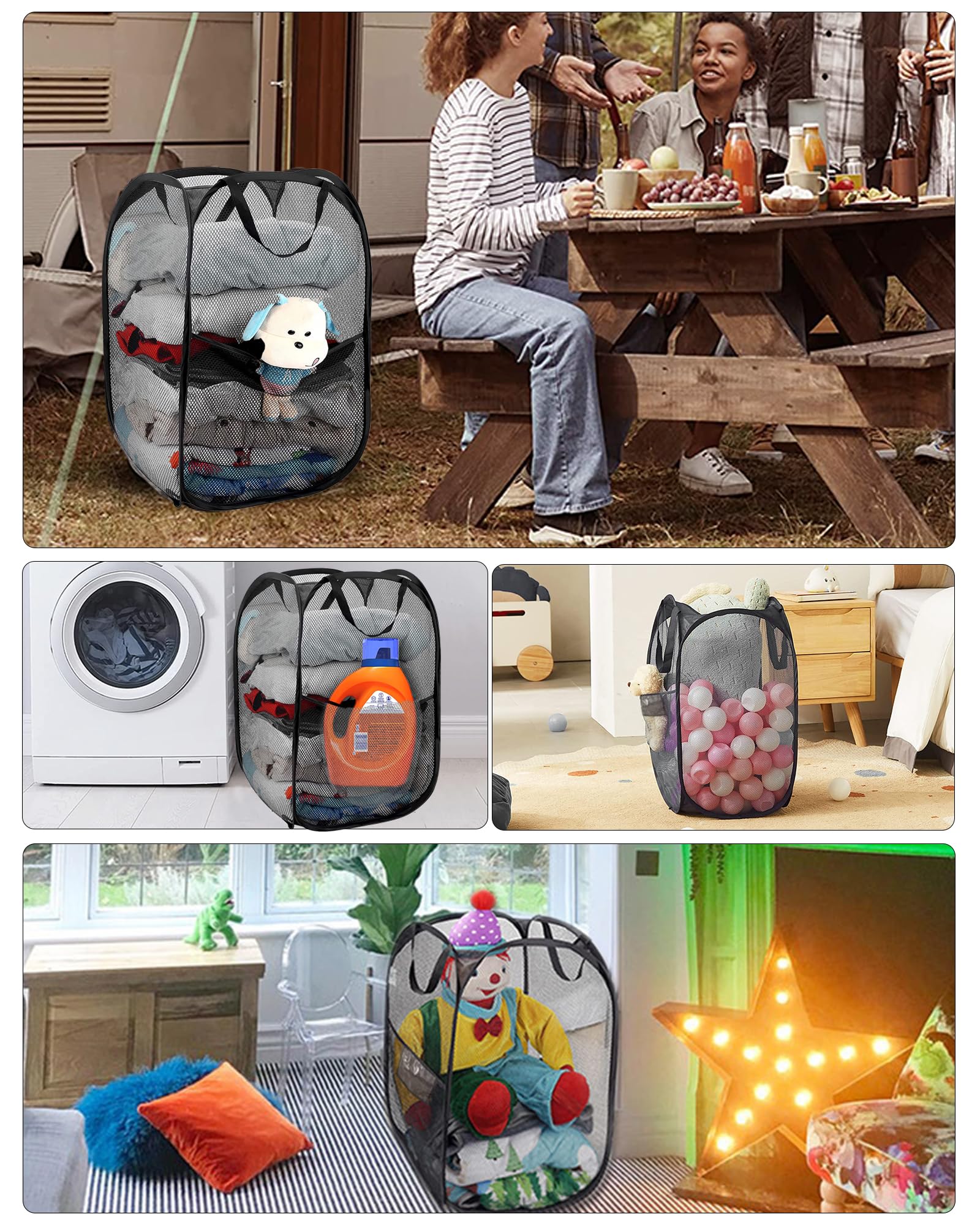 Paniers à Linge Pliables, Grand Panier pour Buanderie, Chambre à