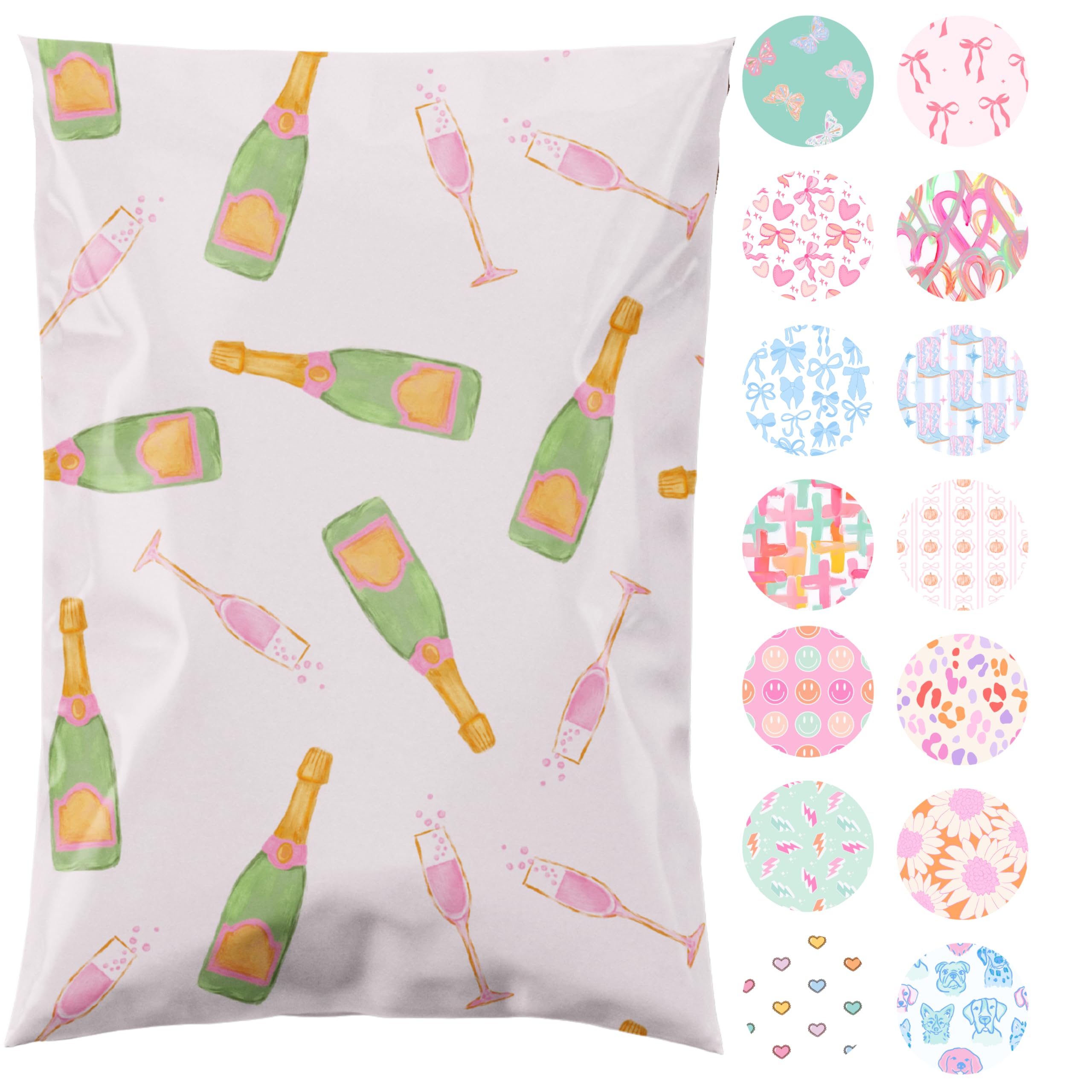 Pretty Package Store Versandtaschen, 25,4 x 33 cm, Champagner, 100 Stück | Robuste, wasserdichte, selbstklebende Versandtaschen, reißfest, für kleine Unternehmensverpackungen, Großversandumschläge
